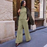 Soft Brushed Jersey Wide Leg Trousers