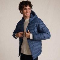 Lands' End Men's Wanderweight Down Ultralight Packable Hooded Jacket in Blue | Size: Large