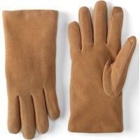 Lands' End Women's Touchscreen Suede Gloves in Brown | Size: Small