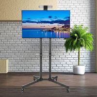 Symple Stuff Aivils Black Adjustability Multi Screen Floor Stand Mount for Greater Than 50" with Shelving, Holds up to 50 kg. Black 195cm H X 82cm W