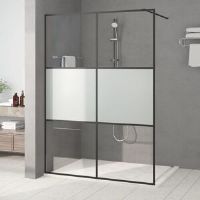 Belfry Bathroom Strawn 5mm Glass Fixed Shower Screen Black 1,950mm H
