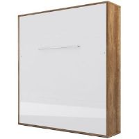Ebern Designs Jaciah Super King (6') Wall Bed Country oak/White gloss 558.8cm H X 510.54cm W X 579.12cm L