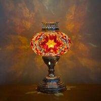 Latitude Vive Joseph 36 cm Silver Lava Table Lamp  - orange/red - Size: 36.0 H x 30.0 W x 30.0 D cm