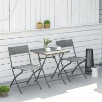 Dakota Fields Taja 2 Seater Bistro Set Grey 2