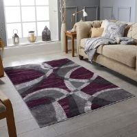 Metro Heacock Dhurrie Purple/Grey Rug Purple Rectangle 160 x 230cm