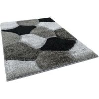 Metro Holliman Shaggy Black/Grey Rug Black/Grey Rectangle 200 x 290cm