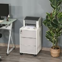 Inbox Zero 3 Drawer Filing Cabinet White 63.5cm H X 40cm W X 40cm D