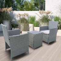 Marlow Home Co. Barreiro 2 Seater Bistro Set with Cushions Grey 2