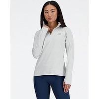 New Balance Women/'s Sport Essentials Space Dye Quarter Zip Shirt, Ash Heather, XL