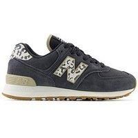 New Balance Womens 574 Trainers - Black Animal