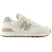 New Balance Womens 574 Trainers - White Animal