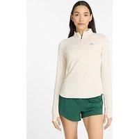 New Balance Womens Running Athletics Heat Grid Half Zip - Beige