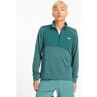 New Balance Mens Running Athletics Heat Grid 1/2 Zip - Dark Green