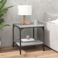 Borough Wharf Kimberling Coffee Table Black 50X50x40 Cm Engineered Wood Grey Sonoma 40cm H x 50cm L x 50cm W