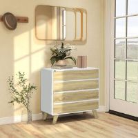 Latitude Run Latoyla 4 - Drawer Chest of Drawers Brown;White 79.5cm H X 80cm W X 40cm D