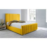 Canora Grey Akhari Upholstered Bed Frame Mustard Gold Single (3')