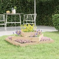 Dakota Fields Planter Black 83X83x27 Cm Solid Wood Pine Oak 27cm H x 83cm W x 83cm D