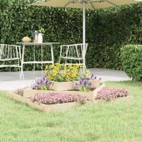 Dakota Fields Planter Black 83X83x27 Cm Solid Wood Pine Oak 27cm H x 112cm W x 112cm D