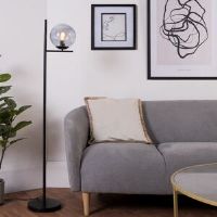 Metro Amyrion 141Cm Black Swing Arm Floor Lamp 141cm H X 24cm W X 32cm D