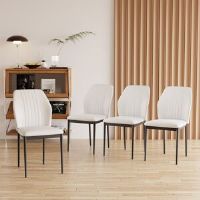 Corrigan Studio Caldanagh Upholstered Dining Chair£set of 4£ White 89cm H X 46cm W X 47.75cm D