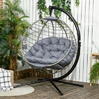 Bloomsbury Market Houserville Swing Seat Black;Grey 172cm H X 103cm W X 118cm D