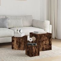 Alpen Home Liyuan Side Tables 3 Pcs Chipboard  - brown - Size: 18.0 H x 18.0 W x 0.0 D cm