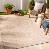 Highland Dunes Croland Outdoor Boho Jute-Look Rug Beige Beige Rectangle 200 x 275cm