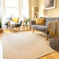 Highland Dunes Blakeley Handwoven Natural Jute Bordered Rug Natural Rectangle 160 x 230cm