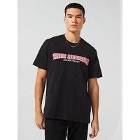 True Religion Men/'s Ss Cross Stitch Arch Tee, Jet Black, XL