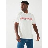 True Religion Men/'s Ss Cross Stitch Arch Tee, Winter White, S
