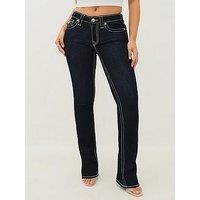True Religion Women/'s Becca Mr Boot Cut Big T Flap Jeans, Body Rinse, 26