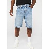 True Religion Vinny Super T Flap Wide Fit Shorts - Light Blue