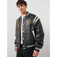 True Religion Retro Varsity Bomber Jacket - Black