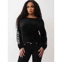 True Religion Fuzzy Reversible Twist Back Sweater - Black