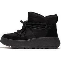 Fitflop Women/'s F-Mode W/Resistant BIOFLEECE MESH Flatform Booties Shoe, Black, 3 UK