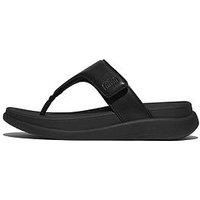 Fitflop Women/'s F-Mode GO Adjustable Flatform Toe-Post Sandals, Black, 5 UK