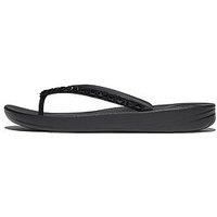 Fitflop Women/'s iQUSHION Multi-Crystal Ergonomic FLIP-Flops, Black, 3 UK