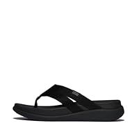 Fitflop Women/'s F-Mode GO Webbing Flatform Strappy FLIP-Flops, Black, 4 UK