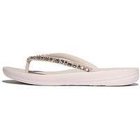 Fitflop Women/'s iQUSHION Multi-Crystal Ergonomic FLIP-Flops, Nude Rose, 3 UK