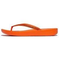 Fitflop Women/'s IQUSHION Sparkle Flip-Flop, Orange, 7 UK