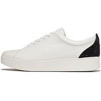 Fitflop Women/'s Rally Crystal-BACKTAB Leather Sneakers, Black, 7 UK