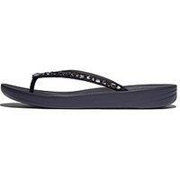 Fitflop Women/'s iQUSHION Multi-Crystal Ergonomic FLIP-Flops, Navy, 6 UK