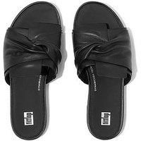 Fitflop Gracie Soft-Twist Leather Slides - All Black