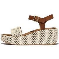 Fitflop Platfforms Woven Wedge Ankle-Strap Sandals - Deep Tan/Ivory