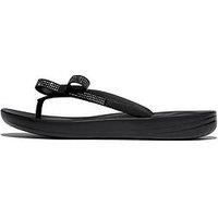 FitFlop iQUSHION GLITZ-BOW Womens Slip-On -Black