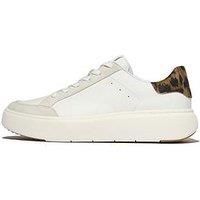 FitFlop Rtg Leopard Backtab Womens Casual Trainers in White Chocolate - 4 UK