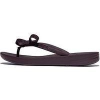 Fitflop Women/'s iQUSHION Glitz-Bow FLIP-Flops, Plumberry, 3 UK