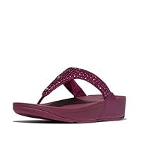 Fitflop Women/'s LULU Maxi-Crystal Toe-Post Sandals, Ruby, 6 UK