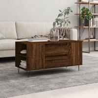 Coffee Table Brown Oak 102x44.5x50 cm Engineered Wood