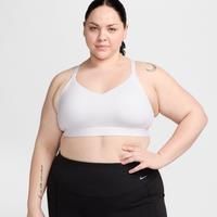 Nike Women/'s Damen Dri-fit Indy Light Support Bra Sports, White/Stone Mauve, 58 Große Größen
